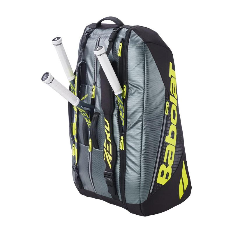 Babolat RH12 Pure Aero 10th GEN 100 Racket Bag - Metallic Grey/ Black/ Fluo Yellow - main image