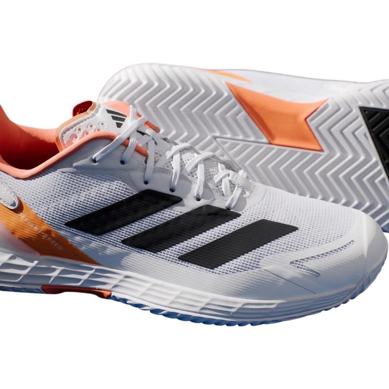 Adidas Defiant Speed 2M Tennis Shoes (White/Orange) - main image