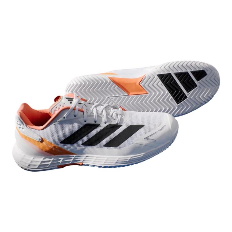 Adidas Defiant Speed 2M Tennis Shoes (White/Orange) - main image