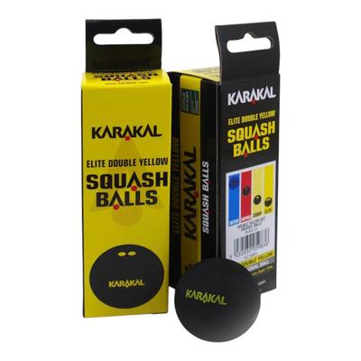 Karakal Elite Double Yellow Squash Balls (Packs of 3)