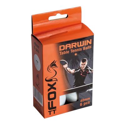 FOX TT Darwin 1 Star Table Tennis Balls - Pack of 6